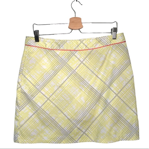 Greg Norman | Yellow and Gray Plaid Golf Skort Skirt - Picture 1 of 5